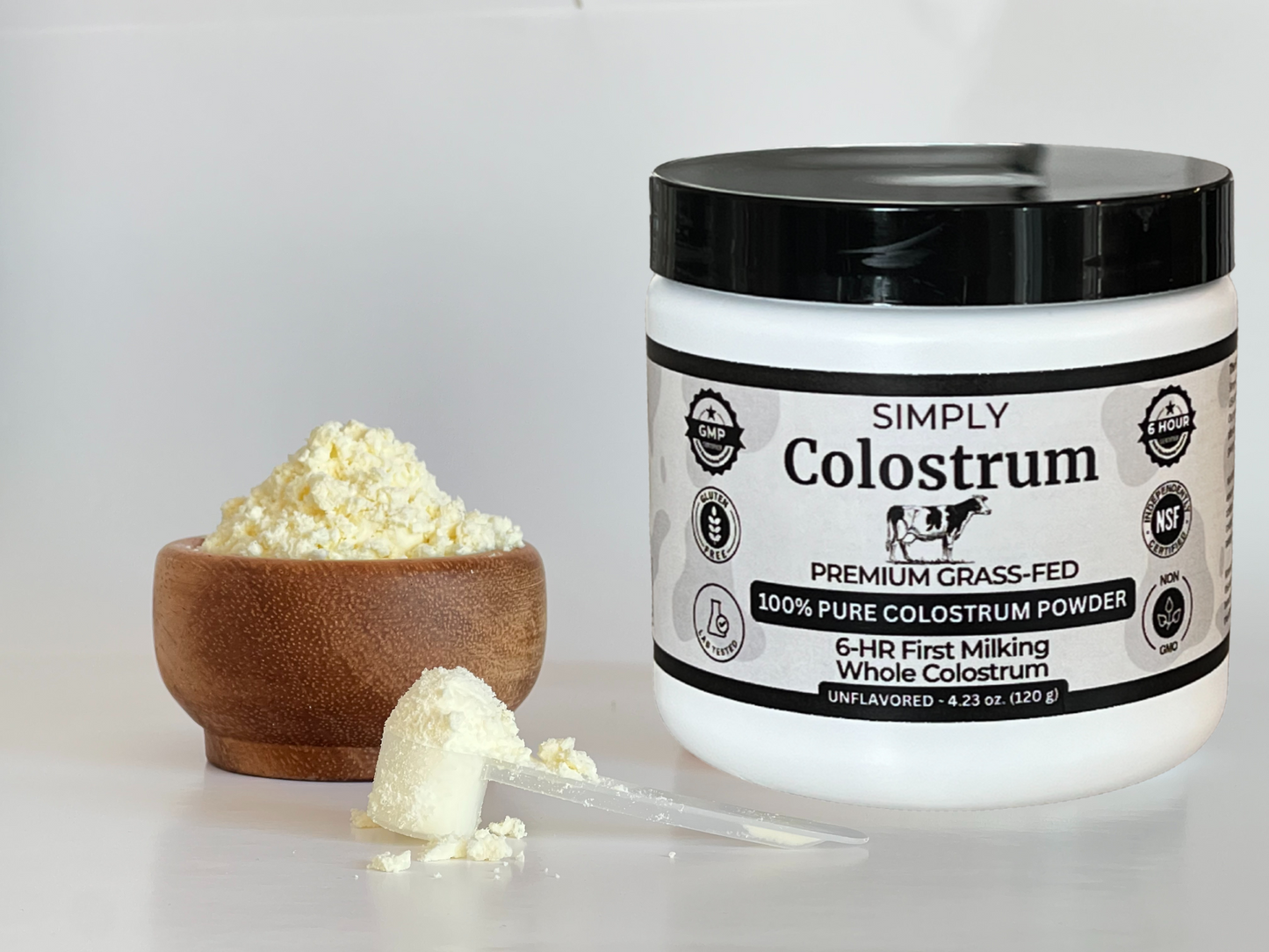6 Hour Premium Grass-Fed Colostrum Powder Supplement - 60 Servings