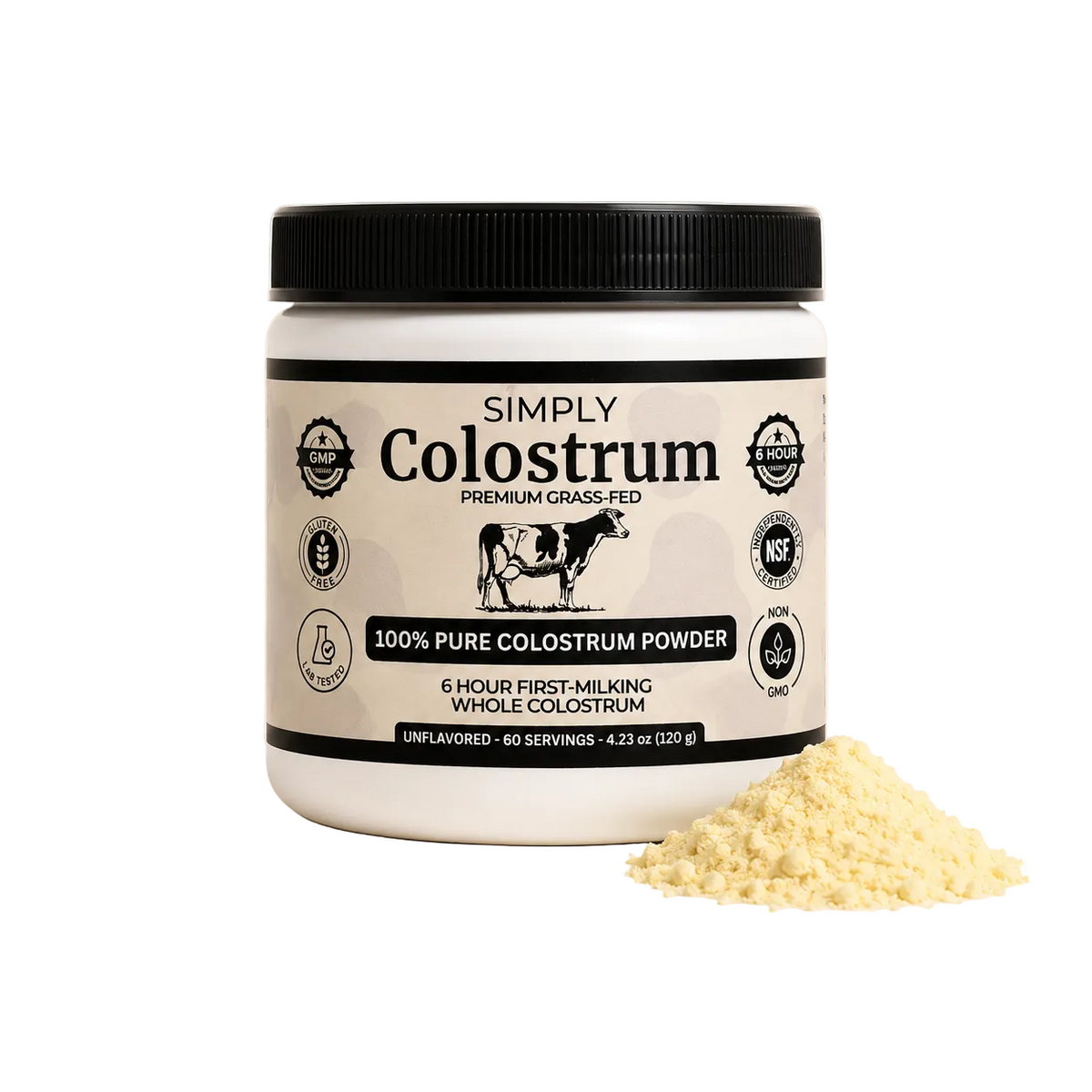 Simply Colostrum - 100% Pure 6 Hour Colostrum Powder Supplement
