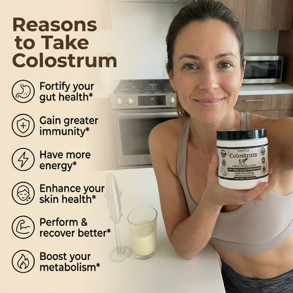 Premium 6-Hour Grass-Fed Colostrum Powder - 60 Servings per jar