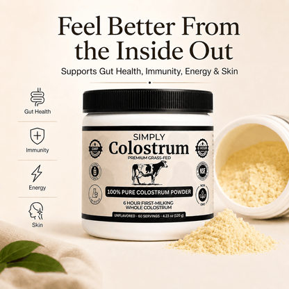 Premium 6-Hour Grass-Fed Colostrum Powder - 60 Servings per jar